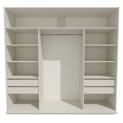 Шкаф-купе 2400 серии SOFT D4+D4+D4+B22+PL1 (по 2 ящика лев/прав+1штанга) профиль «Графит» в Златоусте - zlatoust.mebel24.online | фото 2