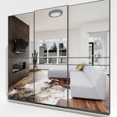 Шкаф-купе 2400 серии SOFT D4+D4+D4+B22+PL1 (по 2 ящика лев/прав+1штанга) профиль «Графит» в Златоусте - zlatoust.mebel24.online | фото 4