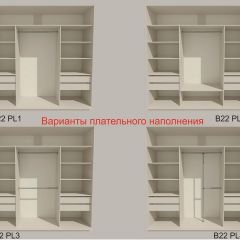 Шкаф-купе 2400 серии SOFT D7+D3+D3+B22+PL4 (по 2 ящика лев/прав+2штанги) профиль «Капучино» в Златоусте - zlatoust.mebel24.online | фото 6