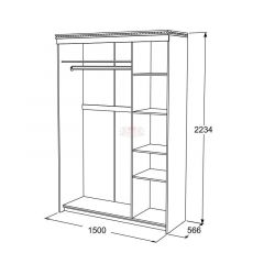Шкаф-купе 3-х дверный Ольга-13 (1500) в Златоусте - zlatoust.mebel24.online | фото 2