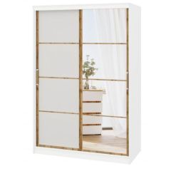 Шкаф-купе ПШ-2.9 1800 Фасад Флагман (Белый жемчуг/Дуб Вотан) в Златоусте - zlatoust.mebel24.online | фото