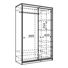 Шкаф-купе Рене 1500 вариант 7 (Тройной ЛДСП/Тройной ЛДСП) в Златоусте - zlatoust.mebel24.online | фото 2
