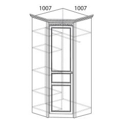 Шкаф угловой №183 "Лючия" Фасад глухой (Угол 1007*1007) Дуб оксфорд серый в Златоусте - zlatoust.mebel24.online | фото 2