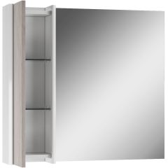 Шкаф-зеркало Uno 80 Дуб серый левый/правый Домино (DU1504HZ) в Златоусте - zlatoust.mebel24.online | фото 4