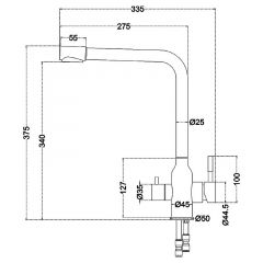 Смеситель д/кухни MELANA-F610304 Stello нерж.сталь, с переключателем на фильтр, однорычажный, сатин в Златоусте - zlatoust.mebel24.online | фото 4