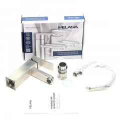 Смеситель д/ум MELANA-F610201 Cubo нерж.сталь, однорычажный, сатин, литой излив в Златоусте - zlatoust.mebel24.online | фото 3