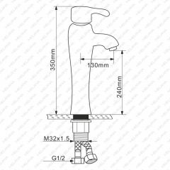 Смеситель д/ум MLN-F-001CBK-M керамический (Черный) в Златоусте - zlatoust.mebel24.online | фото 2