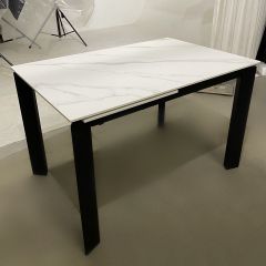 Стол CORNER 120 MATT WHITE MARBLE SOLID CERAMIC / BLACK, ®DISAUR в Златоусте - zlatoust.mebel24.online | фото 3