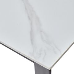 Стол CORNER 120 MATT WHITE MARBLE SOLID CERAMIC / BLACK, ®DISAUR в Златоусте - zlatoust.mebel24.online | фото 8