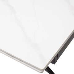 Стол FORIO 160 MATT WHITE MARBLE SOLID CERAMIC / BLACK, ®DISAUR в Златоусте - zlatoust.mebel24.online | фото 9