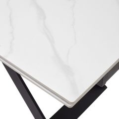 Стол LIVORNO 180 MATT WHITE MARBLE SOLID CERAMIC / BLACK, ®DISAUR в Златоусте - zlatoust.mebel24.online | фото 9
