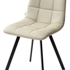 Стул CHILLI SQUARE HK017-02 серо-бежевый, PU/ черный каркас М-City в Златоусте - zlatoust.mebel24.online | фото
