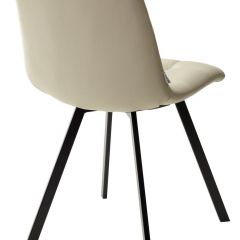 Стул CHILLI SQUARE HK017-02 серо-бежевый, PU/ черный каркас М-City в Златоусте - zlatoust.mebel24.online | фото 4