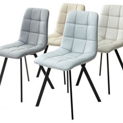 Стул CHILLI SQUARE HK017-03 светло-серый, PU/ черный каркас М-City в Златоусте - zlatoust.mebel24.online | фото 2