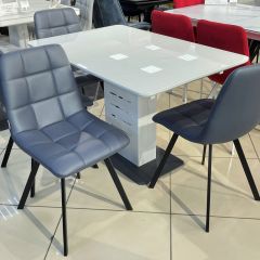 Стул CHILLI SQUARE HK017-09 серо-черничный, PU/ черный каркас М-City в Златоусте - zlatoust.mebel24.online | фото 6