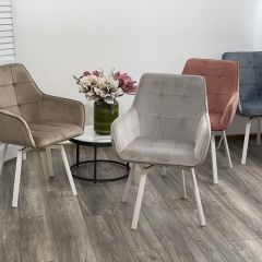 Стул MAVERICK 360 град. поворот. BLUVEL-40 BEIGE/ белый каркас, М-City в Златоусте - zlatoust.mebel24.online | фото 3