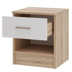 БЕАТРИС Тумба прикроватная (Дуб Сонома/Белый глянец) в Златоусте - zlatoust.mebel24.online | фото 2