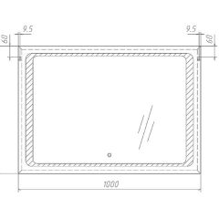 Зеркало Galaxy 100 alum с подсветкой Sansa (SG1008Z) в Златоусте - zlatoust.mebel24.online | фото 7