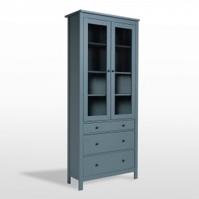 2.08.07.130.6 САГА шкаф с витриной 90 темно-бирюзовый RU в Златоусте - zlatoust.mebel24.online | фото