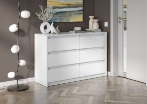 АЙДЕН КМ06-1200 Комод 6 ящиков (белый) в Златоусте - zlatoust.mebel24.online | фото