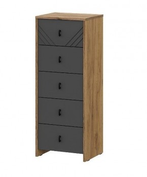 БАЙКАЛ Комод (5 ящиков) Графит/Дуб золотой в Златоусте - zlatoust.mebel24.online | фото 1
