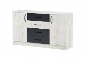 БЕАТРИС Комод К1400 (дуб крафт белый/антрацит) в Златоусте - zlatoust.mebel24.online | фото 2