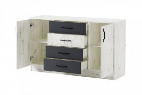 БЕАТРИС Комод К1400 (дуб крафт белый/антрацит) в Златоусте - zlatoust.mebel24.online | фото 3