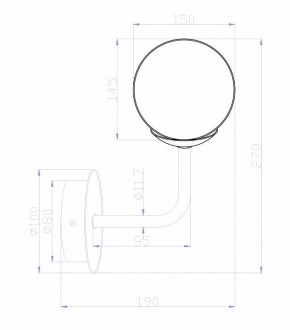 Бра Maytoni Erich MOD221-WL-01-G в Златоусте - zlatoust.mebel24.online | фото 2