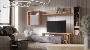 ДАЛЛАС Гостиная (модульная) цемент темный в Златоусте - zlatoust.mebel24.online | фото