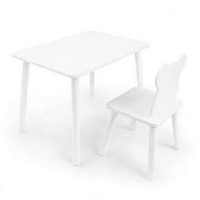 Детский комплект стол и стул «Мишка» Rolti Baby (белый/белый, массив березы/мдф) в Златоусте - zlatoust.mebel24.online | фото