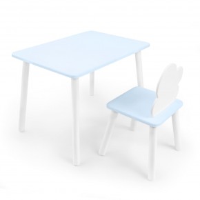 Детский комплект стол и стул «Облачко» Rolti Baby  (голубая столешница/голубое сиденье/белые ножки) в Златоусте - zlatoust.mebel24.online | фото