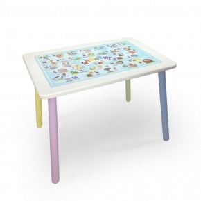 Детский стол с накладкой Алфавит (Белый/Цветной) в Златоусте - zlatoust.mebel24.online | фото