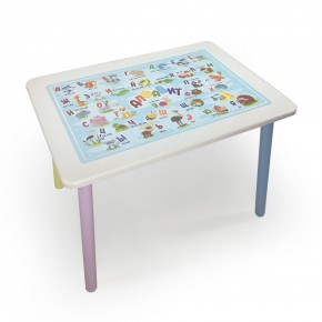 Детский стол с накладкой Алфавит (Белый/Цветной) в Златоусте - zlatoust.mebel24.online | фото 2