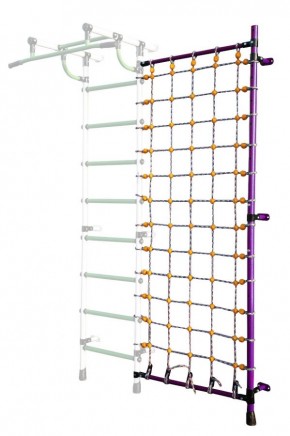 Дополнительная стойка к пристенному ДСК с сеткой для лазания, цв. фиолетовый в Златоусте - zlatoust.mebel24.online | фото