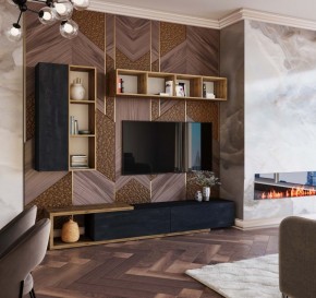 ХЛОЯ Гостиная (Дуб Вотан/Обсидиан) модульная в Златоусте - zlatoust.mebel24.online | фото