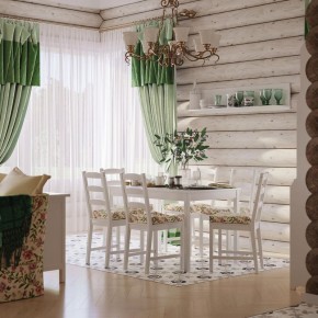 Комлект Вествик обеденный стол и четыре стула, массив сосны, цвет белый в Златоусте - zlatoust.mebel24.online | фото 1