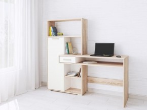 Компьютерный стол Квартет-8 дуб сонома/белый в Златоусте - zlatoust.mebel24.online | фото