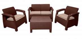 Комплект уличной мебели Yalta Premium Terrace Set (Ялта) шоколадый (+подушки под спину) в Златоусте - zlatoust.mebel24.online | фото 1