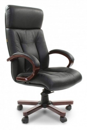 Кресло для руководителя Chairman 421 черный/орех темный, черный в Златоусте - zlatoust.mebel24.online | фото