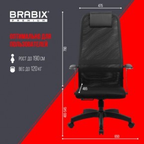 Кресло офисное BRABIX PREMIUM "Ultimate EX-801" пластик, плотная двойная сетка Х2, черное, 532922 в Златоусте - zlatoust.mebel24.online | фото 5