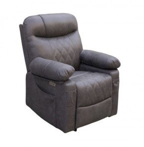 Кресло-реклайнер БРИСТОЛЬ (замша серый) в Златоусте - zlatoust.mebel24.online | фото 2
