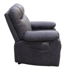 Кресло-реклайнер БРИСТОЛЬ (замша серый) в Златоусте - zlatoust.mebel24.online | фото 3