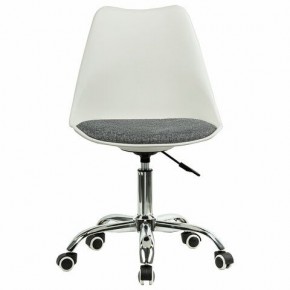 Кресло стул BRABIX "Eames MG-310 CH", хром, пластик белый, ткань серая, 532924 в Златоусте - zlatoust.mebel24.online | фото 1