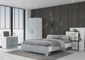 Кровать 1,6 VICTOR + основание (Белый-Бетон) в Златоусте - zlatoust.mebel24.online | фото 4