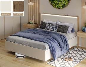 Кровать (Бело-серый U775 ST9/Дуб Галифакс Табак) 1400 в Златоусте - zlatoust.mebel24.online | фото