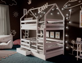 Кровать-домик двухъярусная 80*160 Белый в Златоусте - zlatoust.mebel24.online | фото