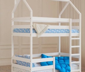 Кровать-домик двухъярусная 80*160 Белый в Златоусте - zlatoust.mebel24.online | фото 6