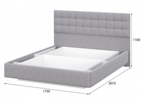 Кровать двойная №2 (универсальная 1.6х2.0) Серия 2 + основание с ПМ (Белый/Серый ткань/Квадро Серый ткань) в Златоусте - zlatoust.mebel24.online | фото 4