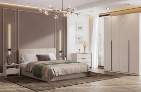 Кровать двойная №4 с основанием (Бежевый) в Златоусте - zlatoust.mebel24.online | фото 3