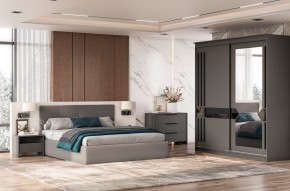 Кровать двойная №4 с основанием (Серый) в Златоусте - zlatoust.mebel24.online | фото 3